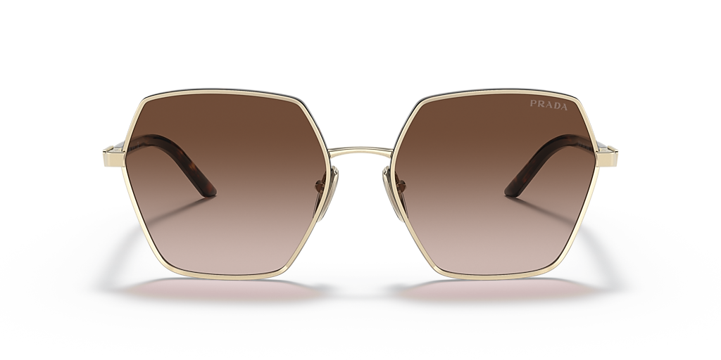 Prada PR 56YS XXL (58 - 18) with Brown lenses and Gold frame