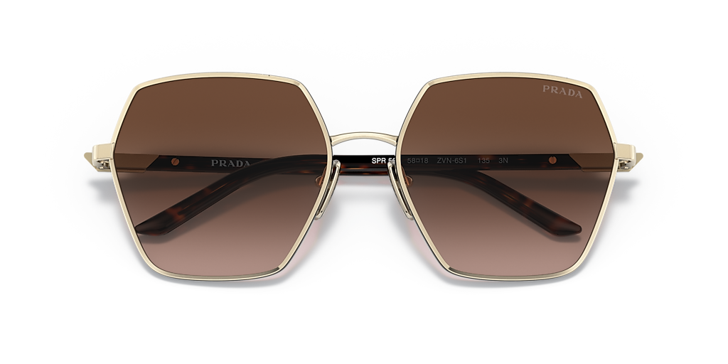 Prada PR 56YS XXL (58 - 18) with Brown lenses and Gold frame