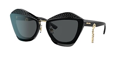 Miu Miu MU 01XS 67 Dunkelgrau & Schwarz Sunglasses | Sunglass Hut 
