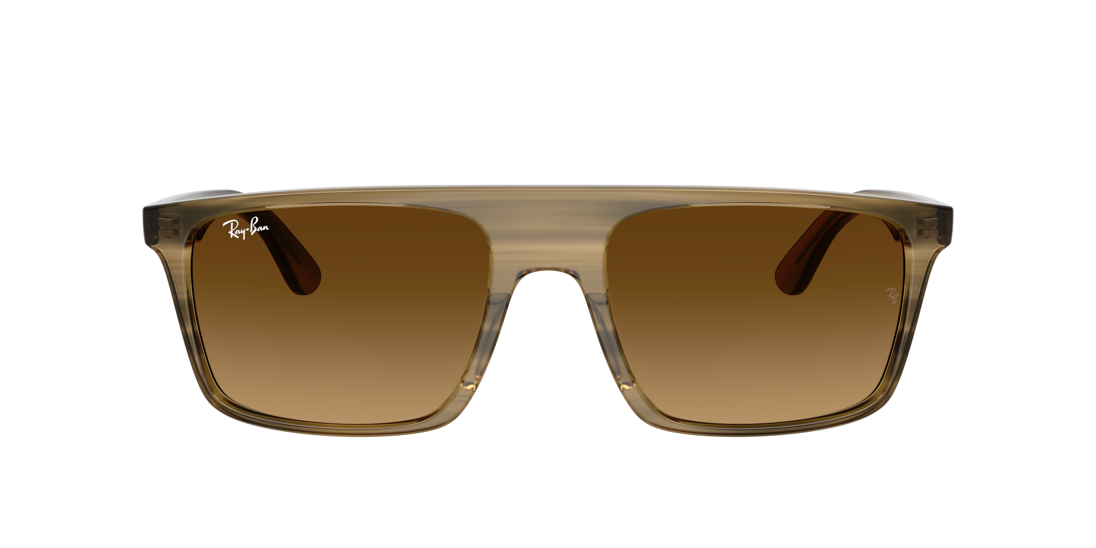Ray Ban Rb2222 Sunglasses Striped Green Frame Brown Lenses 57-20 In Brown