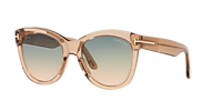 TOM FORD FT0870 Black Shiny - Woman Luxury Sunglasses, Grey Gradient Lens