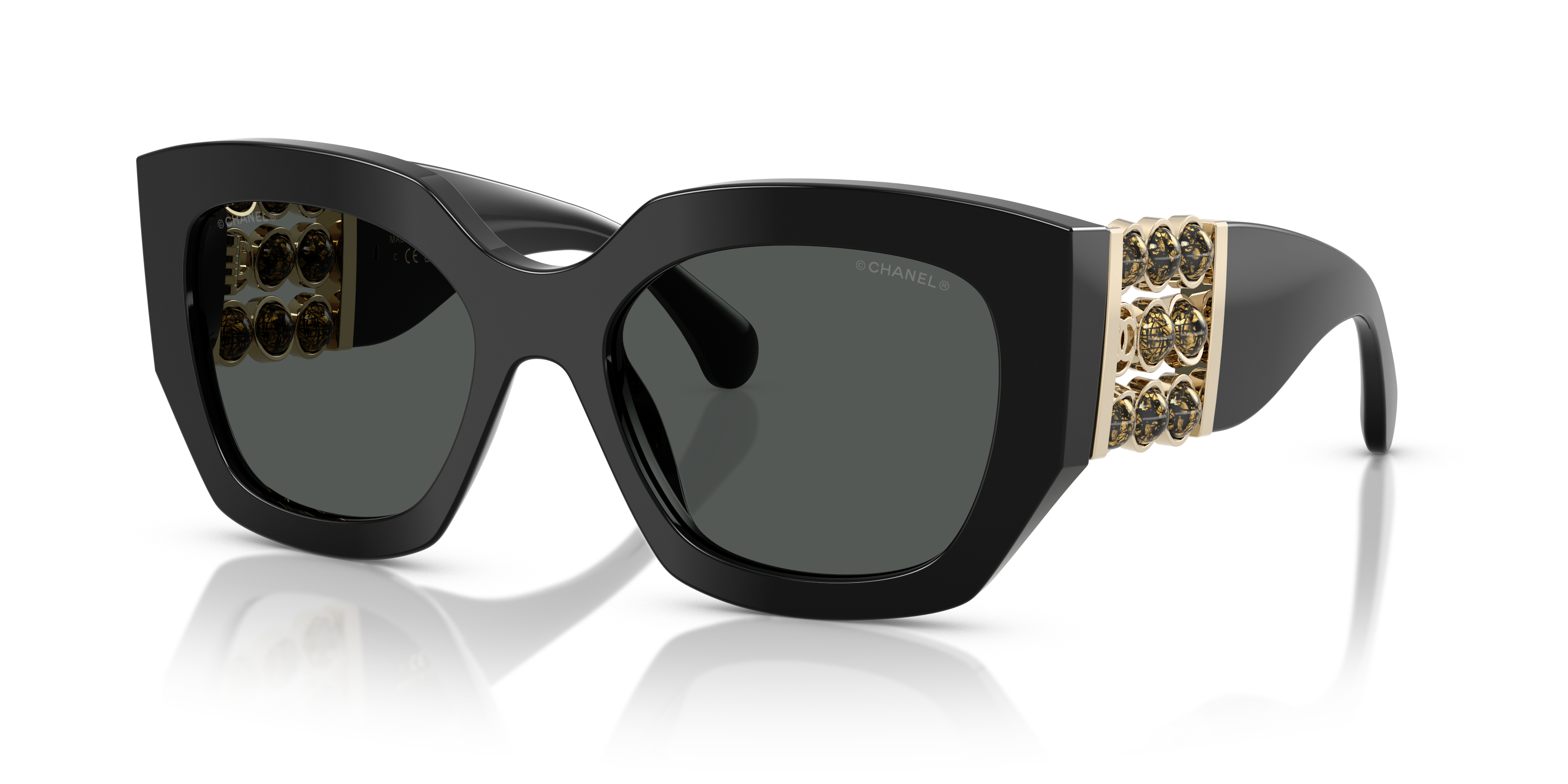 Chanel CH5545H S (54 - 19) met Grijs Brillenglazen en Zwart