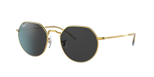 Ray-Ban RB3565 Jack 53 Schwarz & Legend Gold Polarisiert 