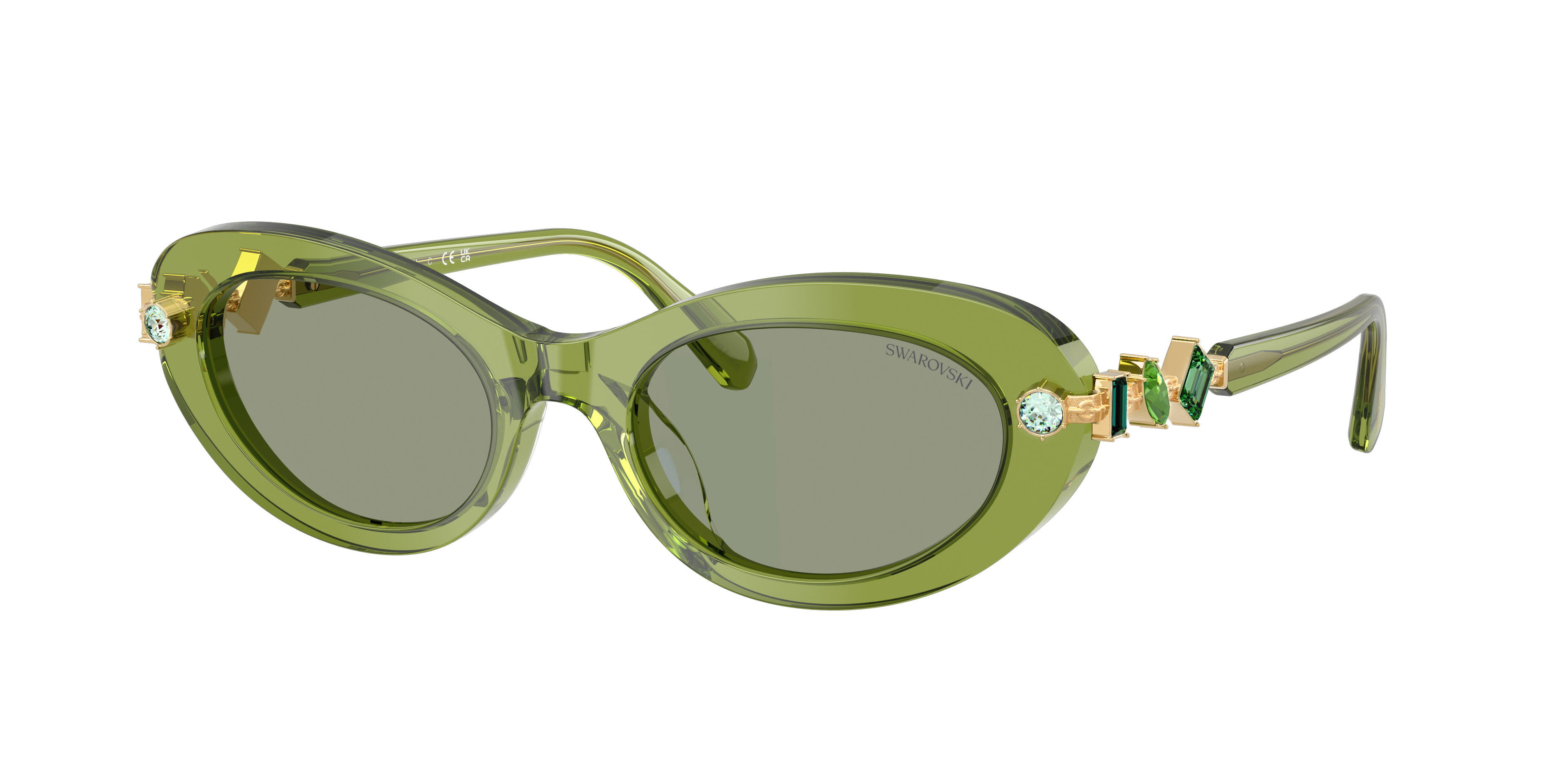 Swarovski Woman Sunglass SK6042 -  Frame color: Transparent Green, Lens color: Green