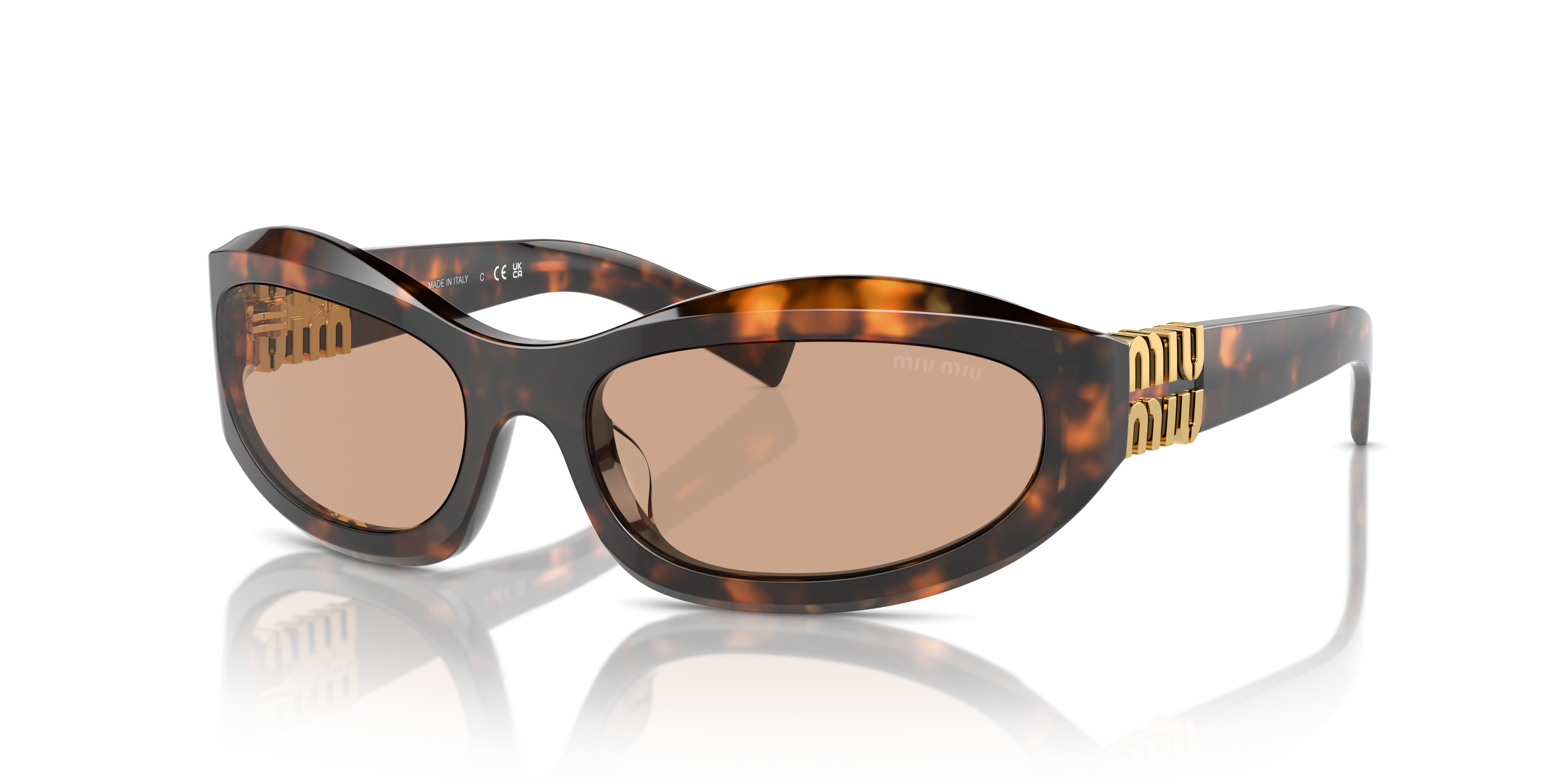 Miu Miu MU 14ZS S (59 - 17) with Brown lenses and Tortoise