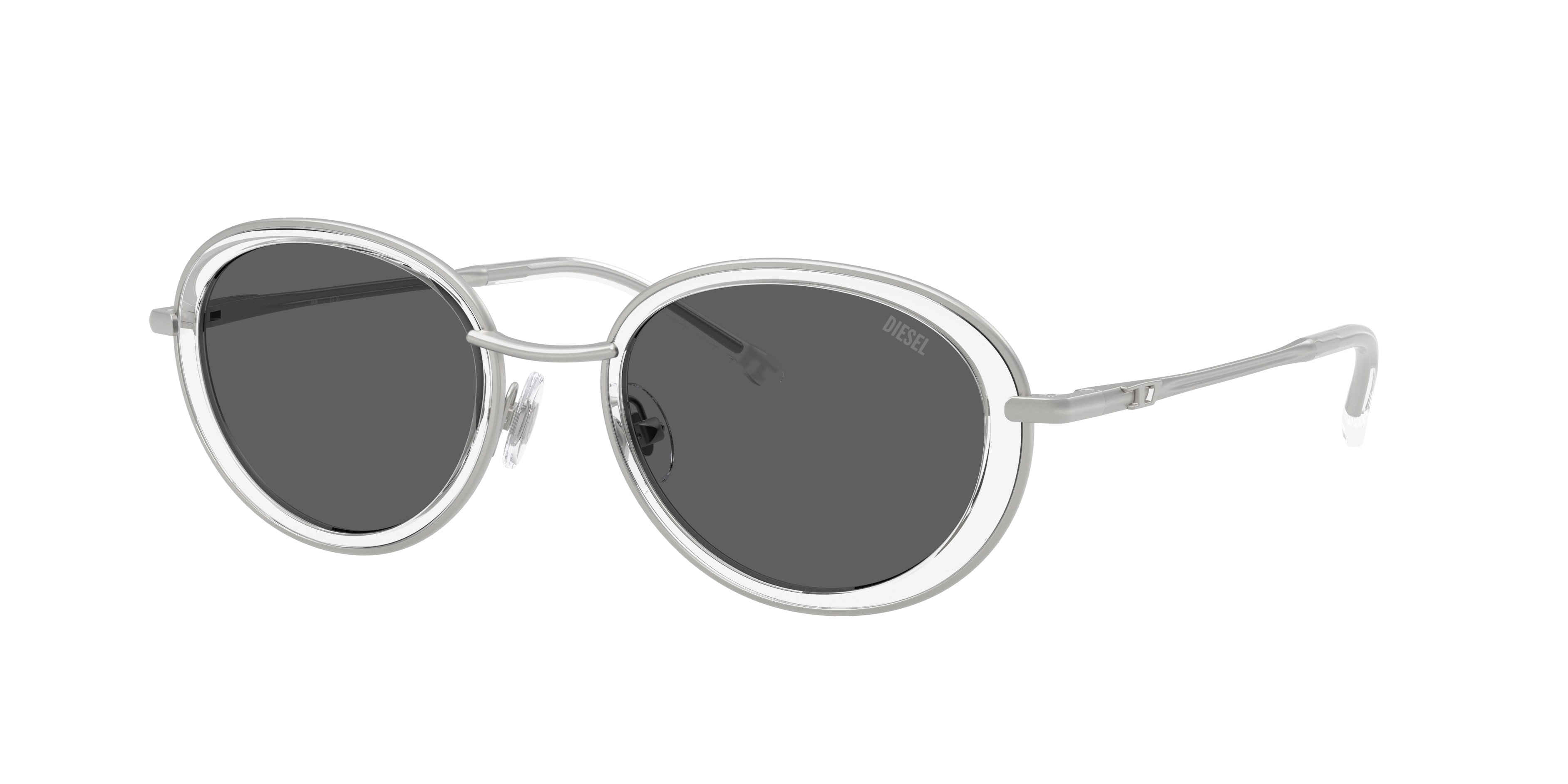 Diesel Unisex Sunglass DL1018 -  Frame color: Matte Silver, Lens color: Dark Grey