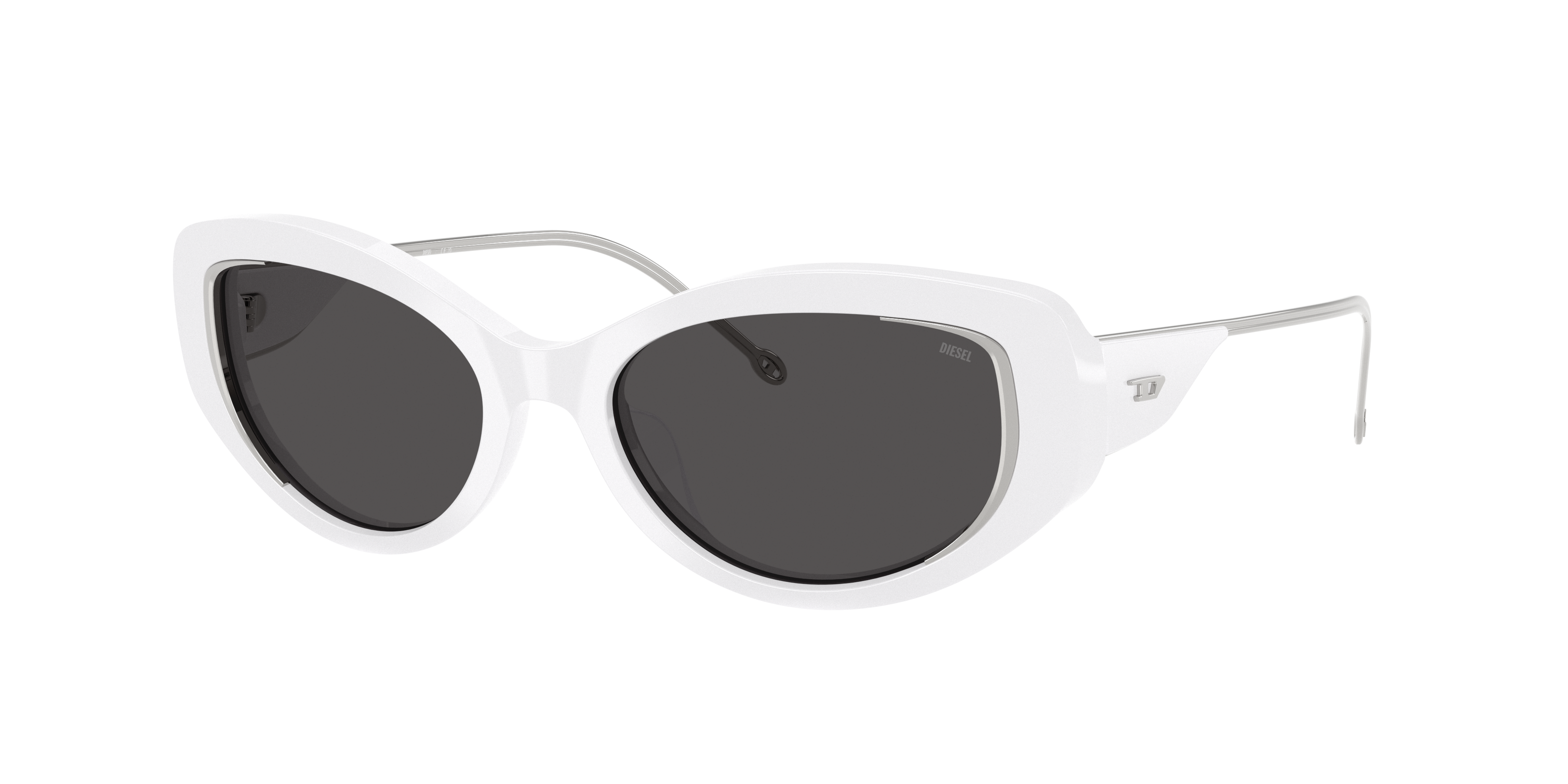 Diesel Woman Sunglass DL2001MU -  Frame color: Shiny White, Lens color: Dark Grey