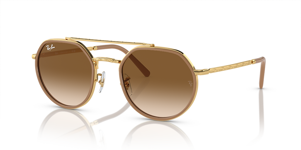 Ray-Ban RB3765 L (53 - 22) with Brown lenses and Gold frame