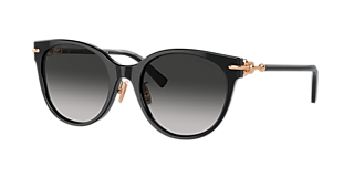 Tiffany&Co TF4217 Black Sunglasses - Polarized Crystal Encrusted Butterfly- New Tiffany & Co. TF4217 L (59 - 16) with Grey lenses and White  main image 4