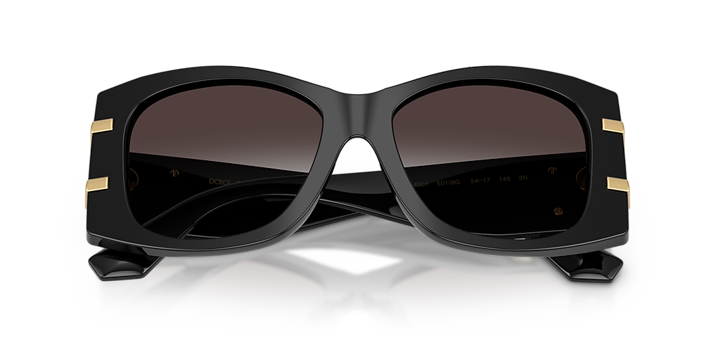 DOLCE&GABBANA DG4501 Black - Women Luxury Sunglasses, Grey Gradient Black Lens