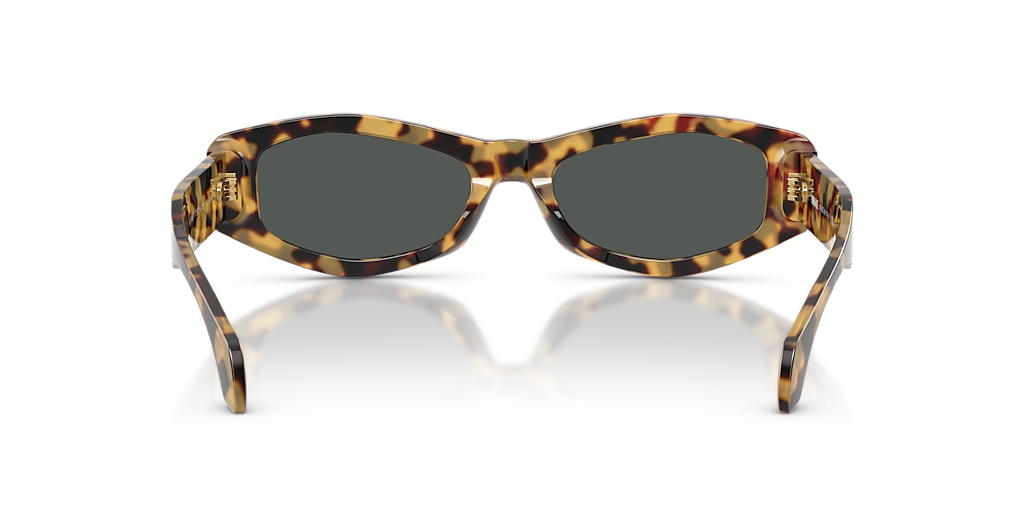 VERSACE VE4487 Brown Yellow Havana - Women Luxury Sunglasses, Dark Grey Lens