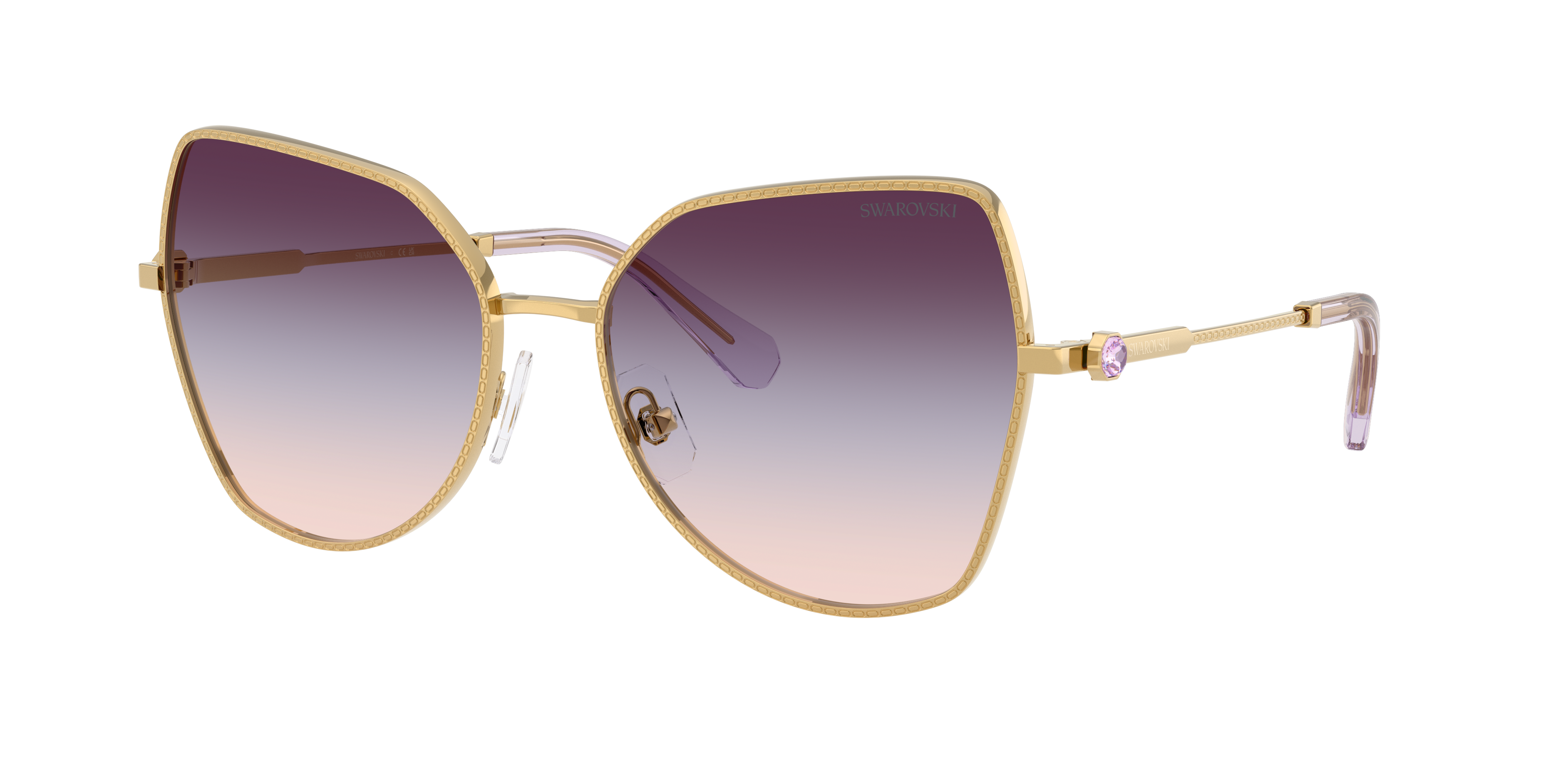 Swarovski Woman Sunglass SK7037 -  Frame color: Gold, Lens color: Gradient Brown/Blue/Violet
