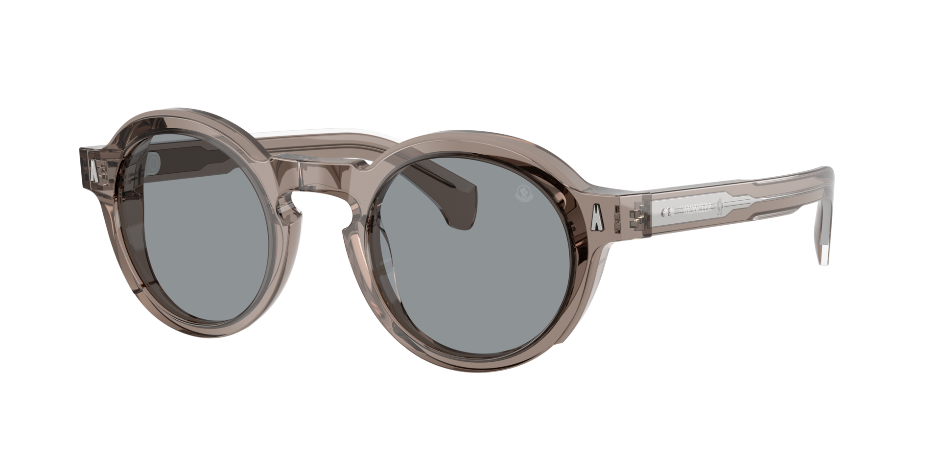 Moncler Unisex Sunglass ME6012 AURONE -  Frame color: Transparent Shiny Grey, Lens color: Solid Grey