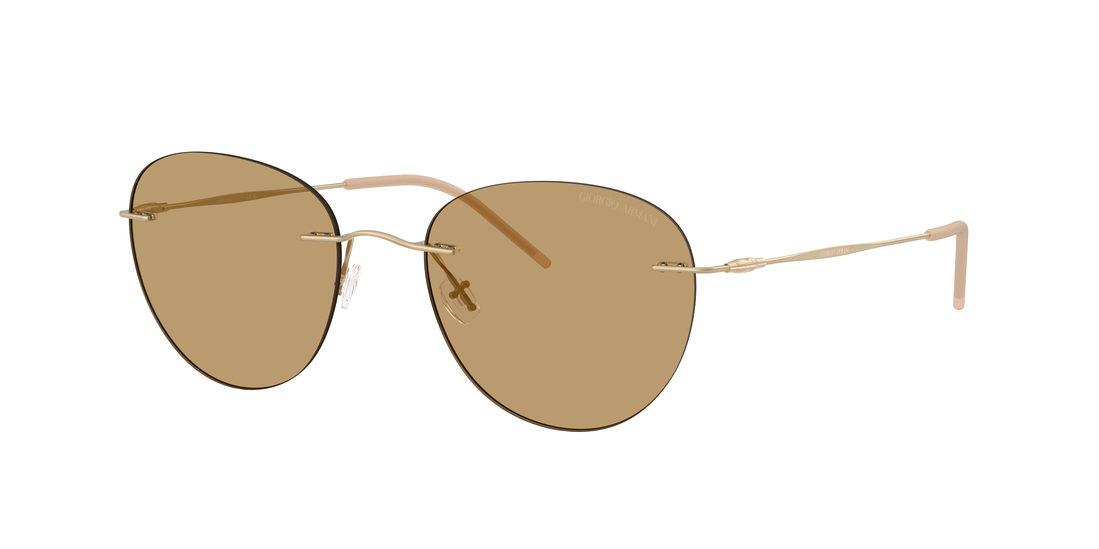Giorgio Armani Man Sunglass AR6182 -  Frame color: Matte Pale Gold, Lens color: Brown