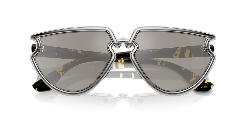 BURBERRY BE3152 Silver - Women Luxury Sunglasses, Light Grey Mirror Silver Lens