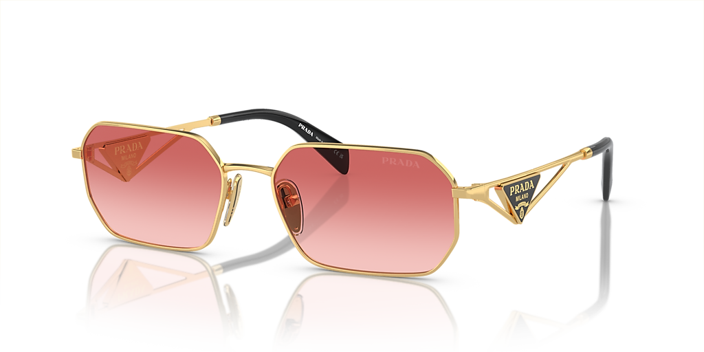 Prada PR A51S XL (58 17) with Pink lenses and Gold frame