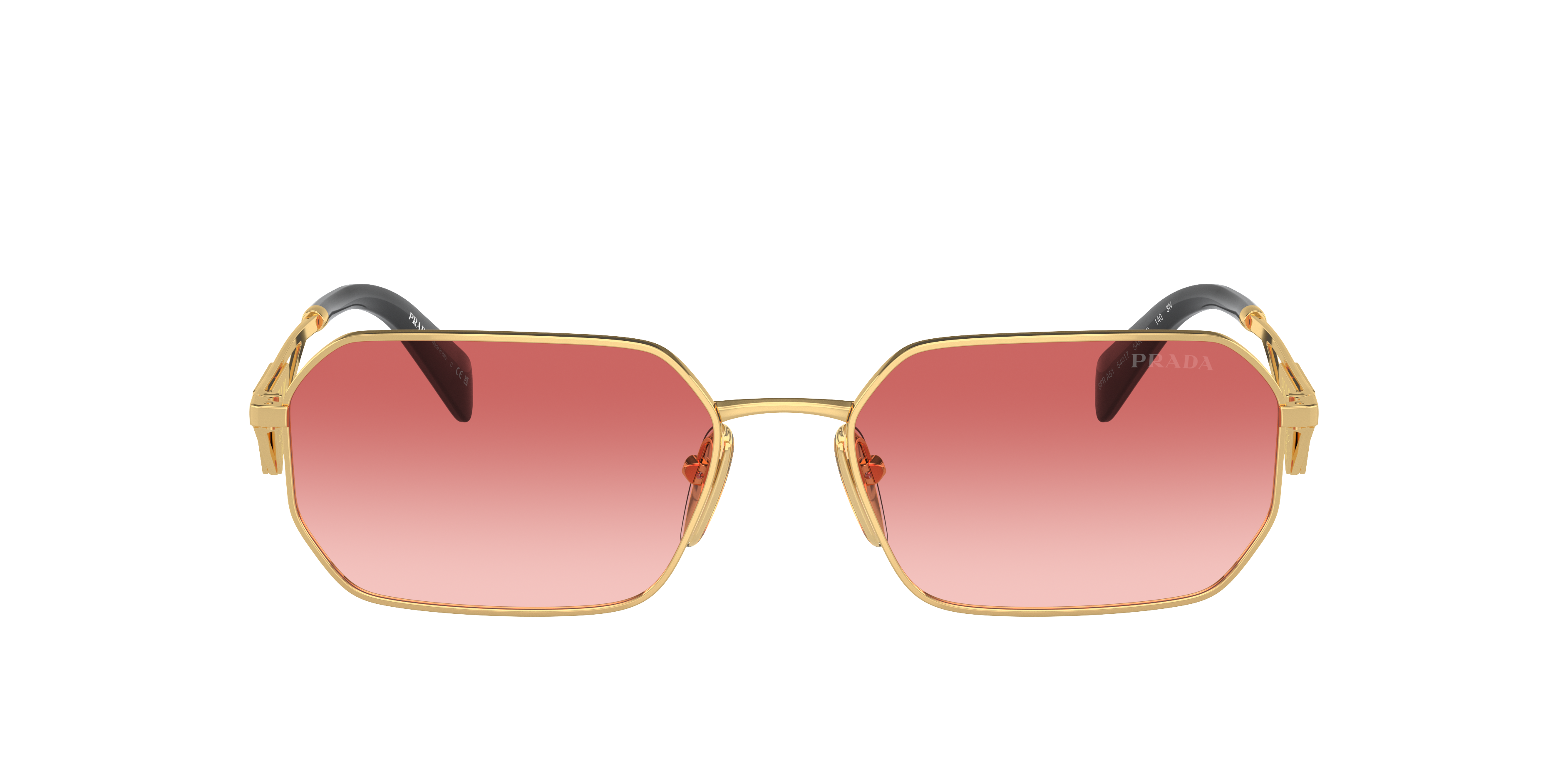 Prada Womens Gold Pr A51s Irregular-frame Metal Sunglasses