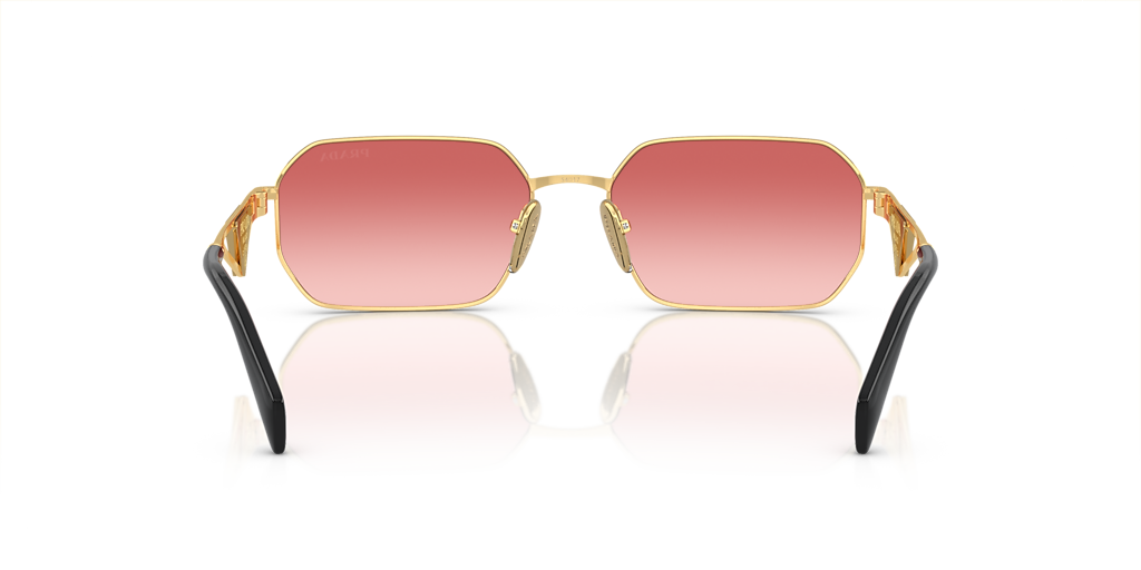 PRADA PR A51S Gold - Women Luxury Sunglasses, Pink Gradient Red Lens