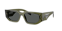PRADA PR 09ZS Talc - Men Luxury Sunglasses, Dark Grey Lens