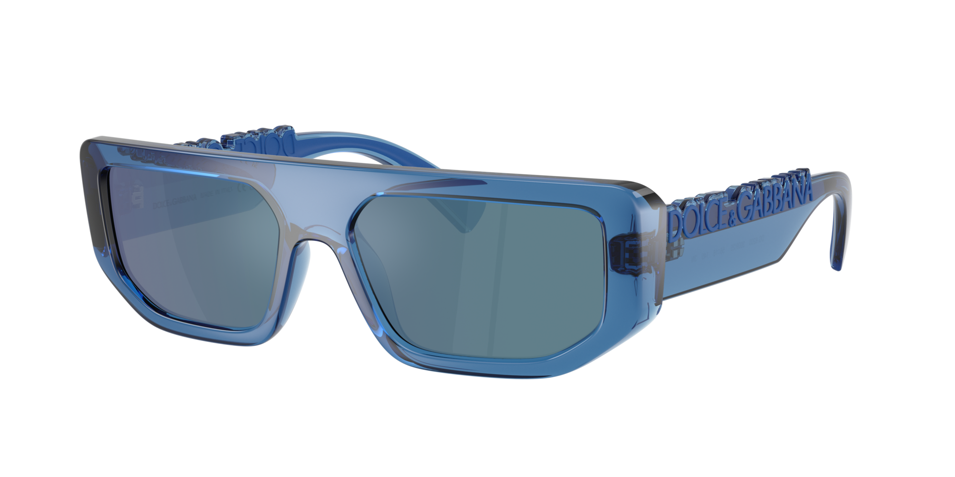 Dolce&Gabbana Unisex Sunglass DG6203 -  Frame color: Transparent Blue, Lens color: Dark Grey Ar Blue
