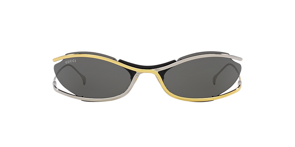 Gucci GG1487S-001 XXL (68 - 21) with Grey lenses and Gold frame