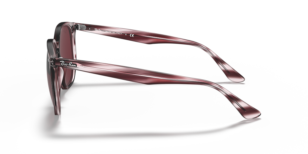 RAY-BAN RB4306 Striped Bordeaux Havana - Unisex Sunglasses, Dark Violet Lens