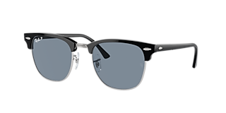 Ray-Ban RB3716 Clubmaster Metal 51 Grey Gradient & Black On Silver 