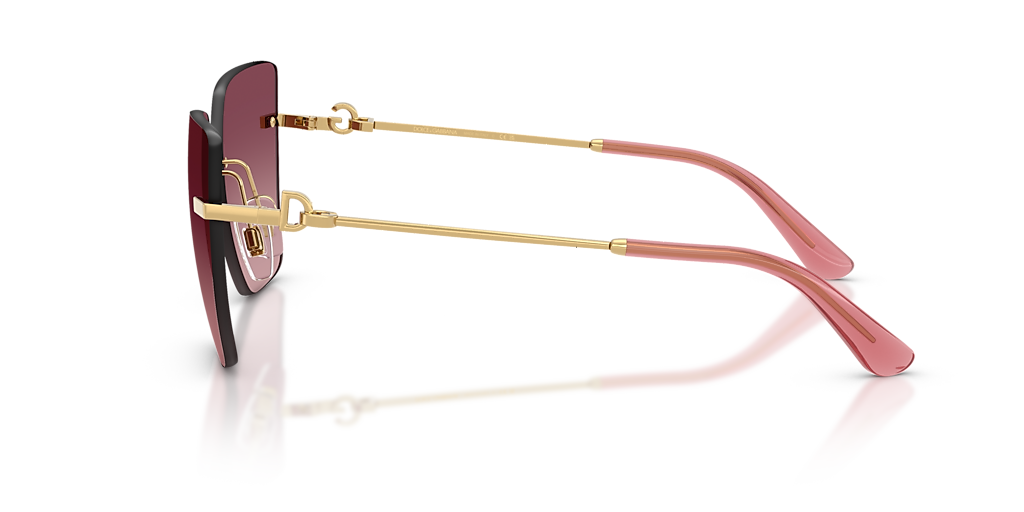 Dolce&Gabbana DG2321 XL (62 - 14) com Lentes Rosa e Armação Ouro