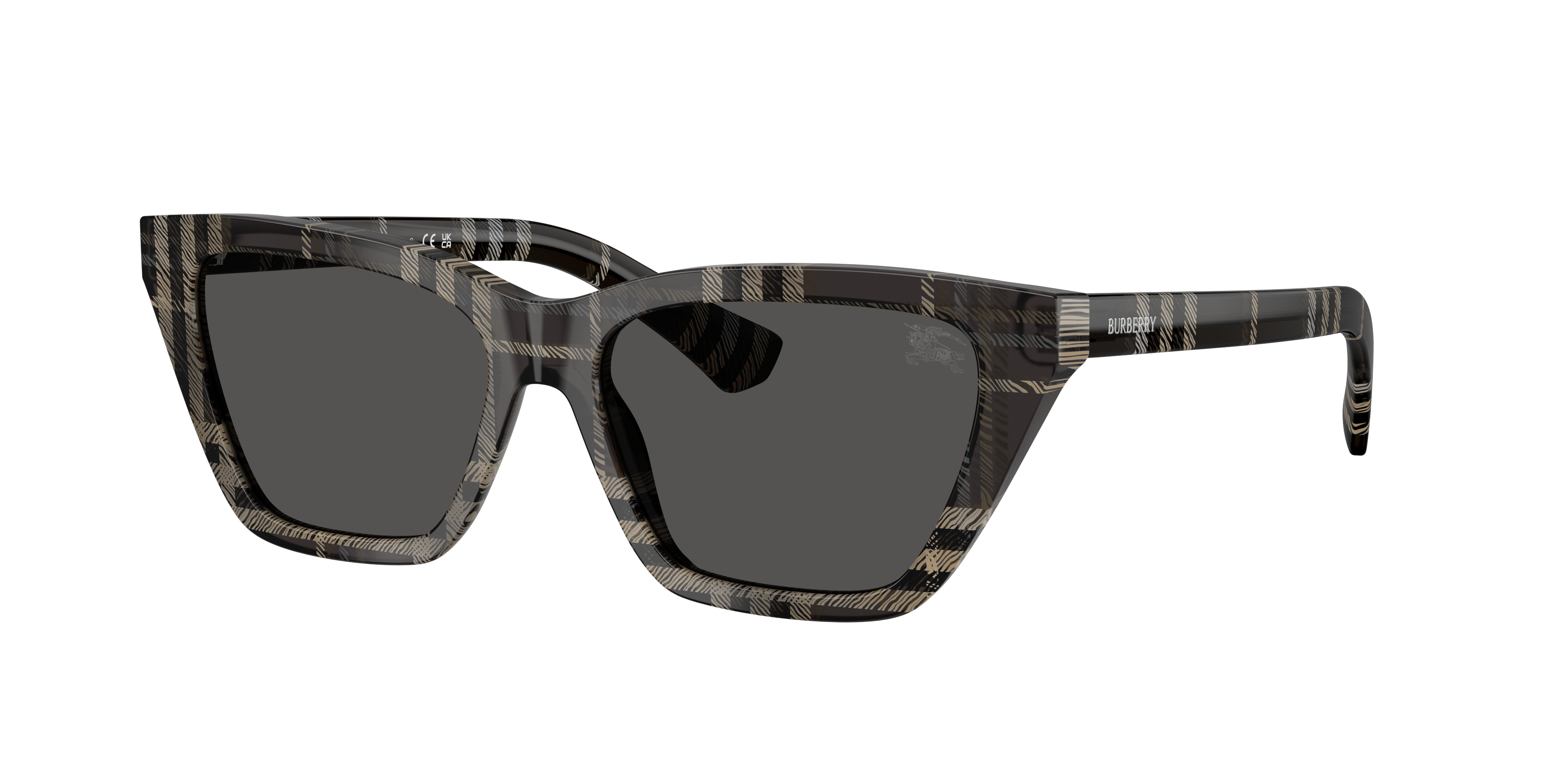 Burberry Woman Sunglass BE4468 -  Frame color: Grey Check, Lens color: Dark Grey