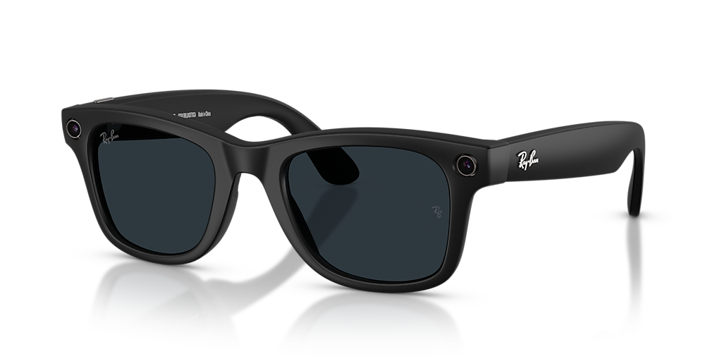 RW4012 Ray-Ban Meta Wayfarer Black - Unisex Sunglasses, Clear/Grey Lens