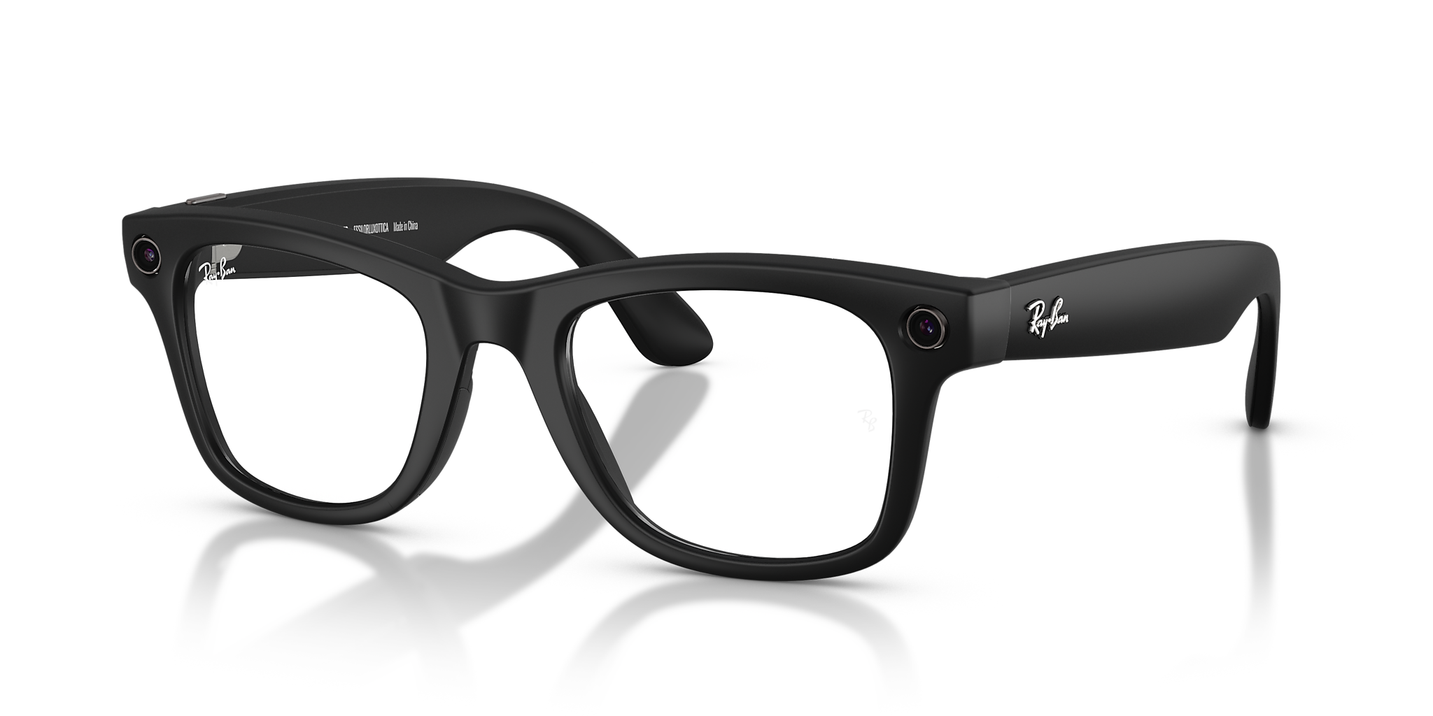 RW4012 Ray-Ban Meta Wayfarer Black - Unisex Sunglasses, Clear/Grey Lens