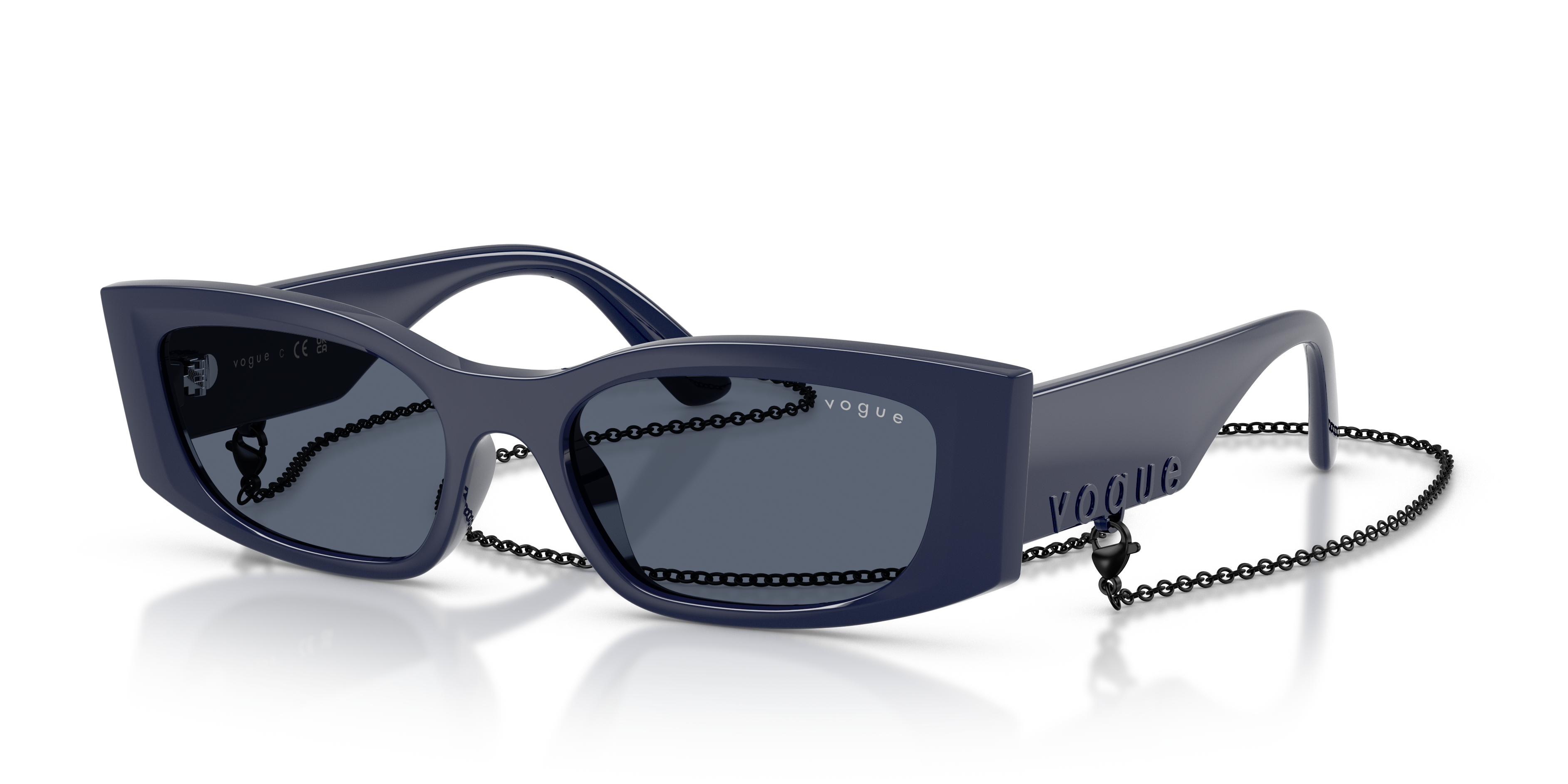すぅ Vogue Eyewear VO5655SU S (53 - 17) com Lentes Cinza e Armação Azul