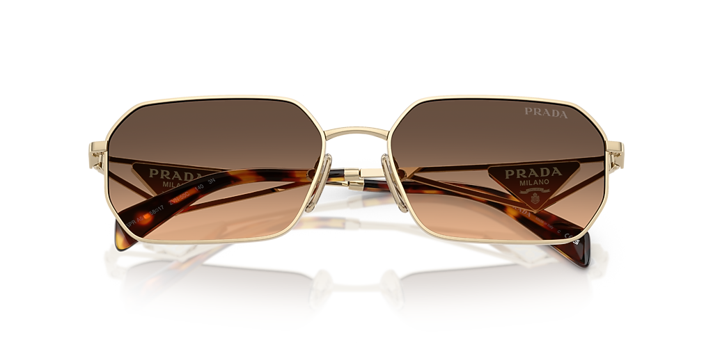 Prada PR A51S XL (58 - 17) with Brown lenses and Gold frame
