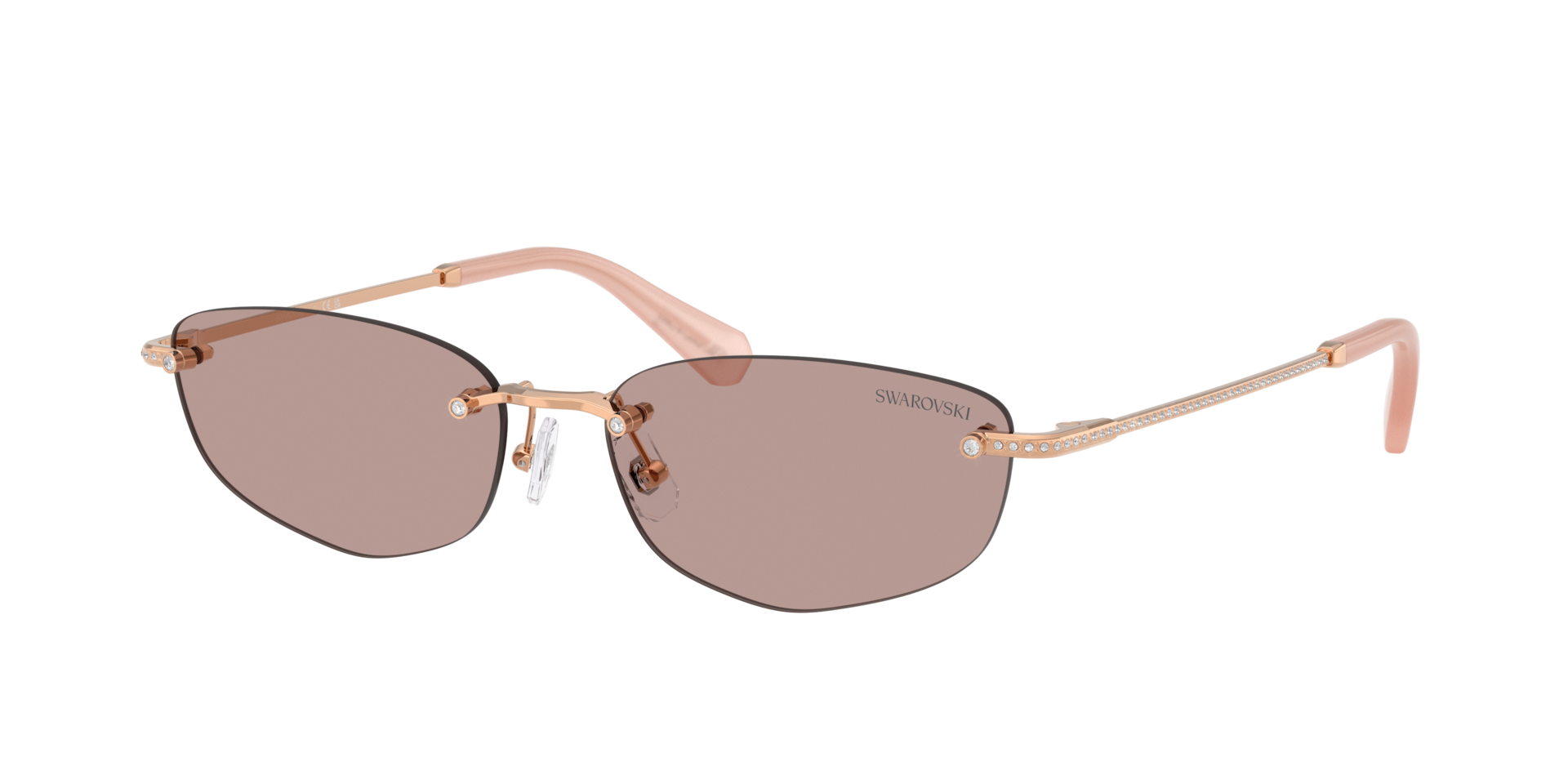 Swarovski Woman Sunglass SK7045D -  Frame color: Rose Gold, Lens color: Light Purple Brown