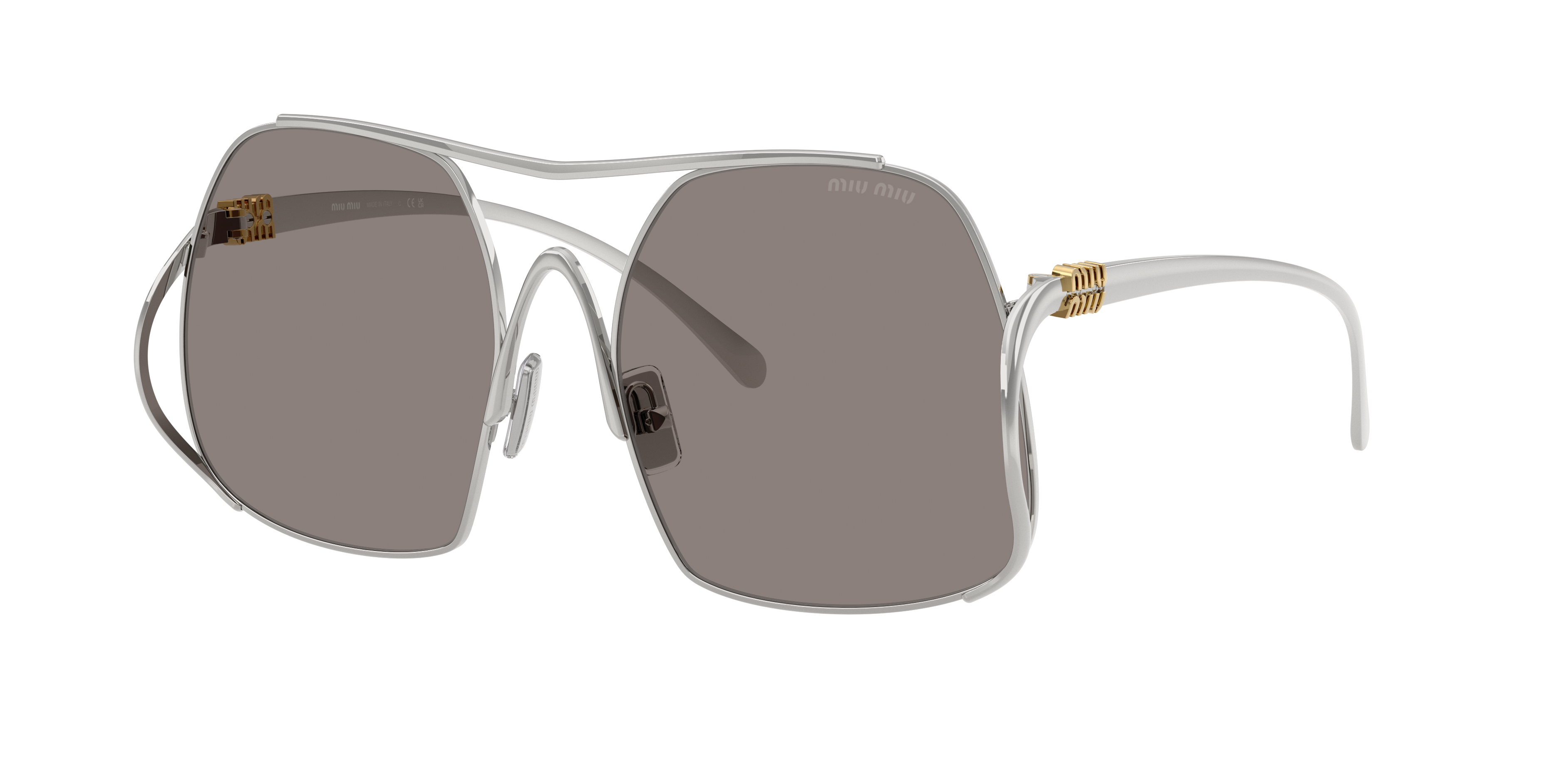 Miu Miu MU A55S XS (57 - 18) with Grey lenses and Silver frame