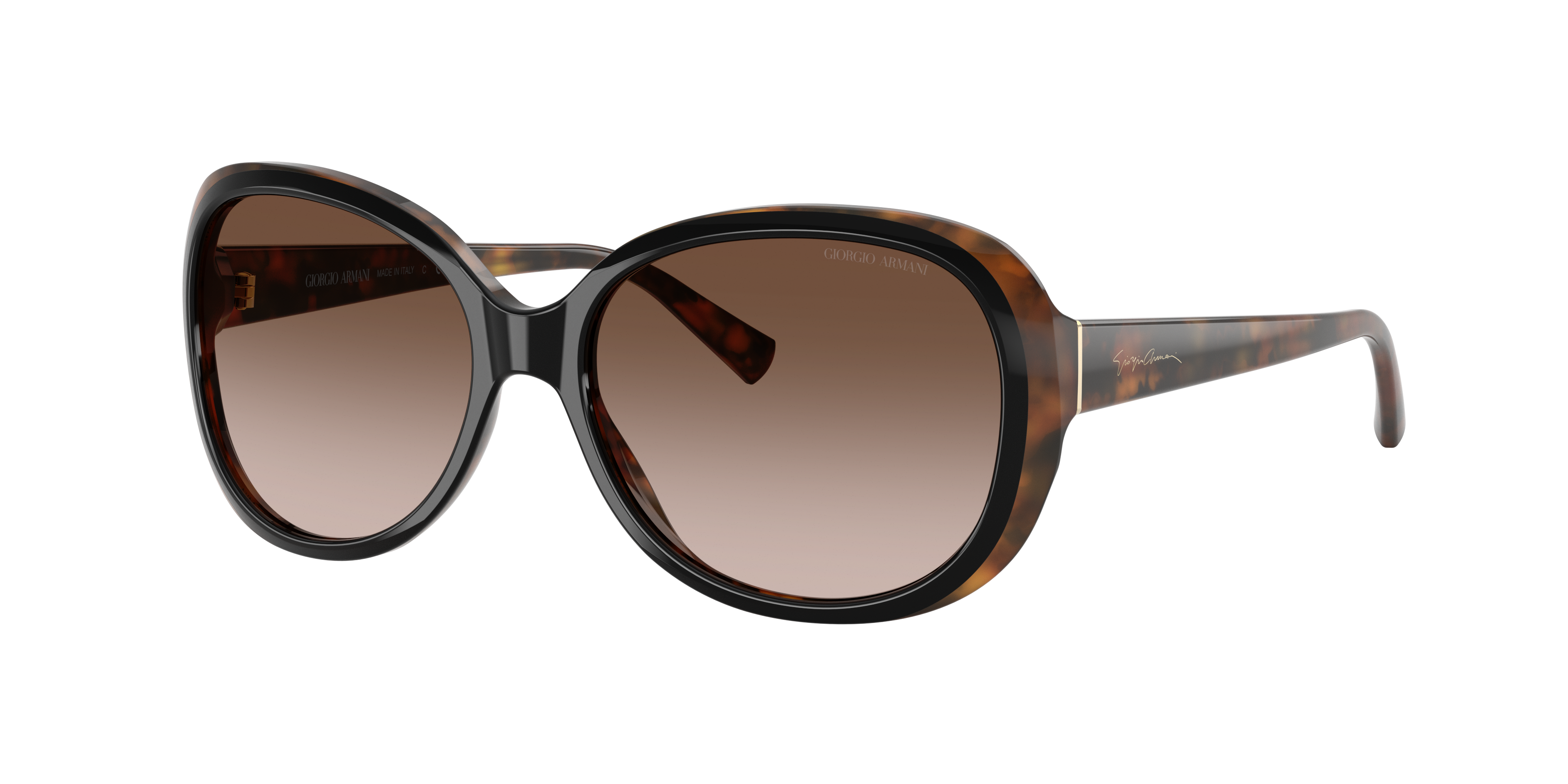 Giorgio Armani Woman Sunglass AR8047 -  Frame color: Top Black Havana, Lens color: Brown Gradient