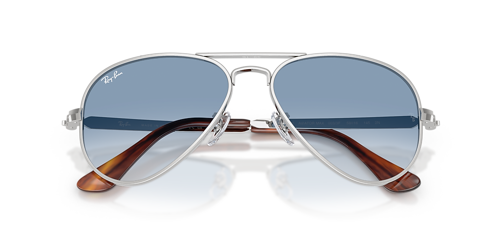 Ray-Ban シルバー アビエーター サングラス Ray-Ban RB3925 AVIATOR MAX XL (58 - 16) with Blue lenses and