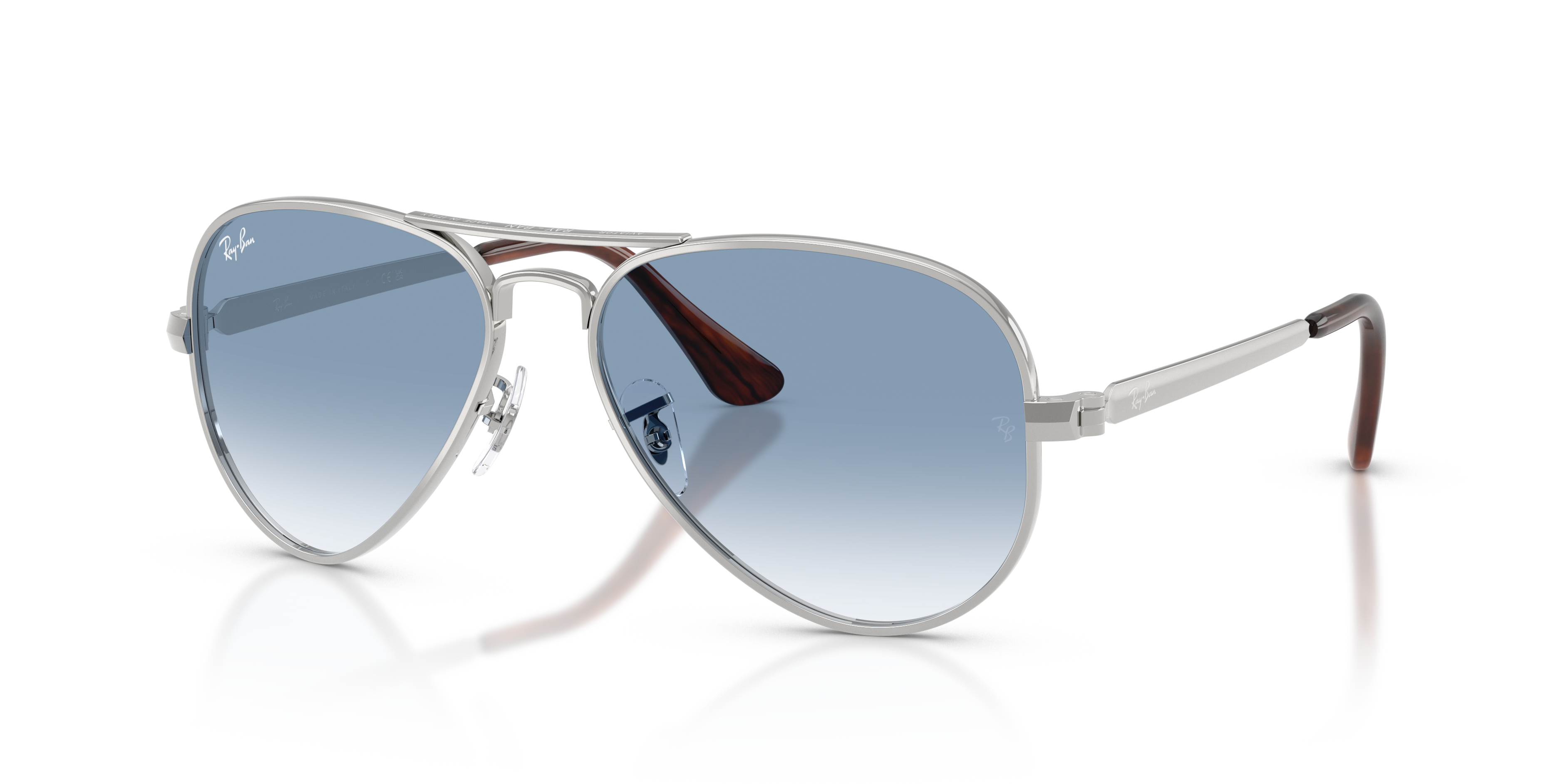 Ray-Ban AVIATOR MAX XL (58 - 16) with Blue lenses and Silver frame