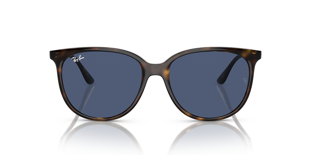 RAY-BAN RB4378 Havana - Women Sunglasses, Dark Blue Lens