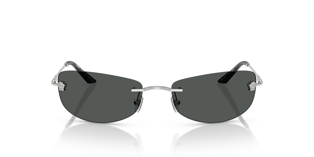 VERSACE VE2279 Silver - Men Luxury Sunglasses, Dark Grey Lens