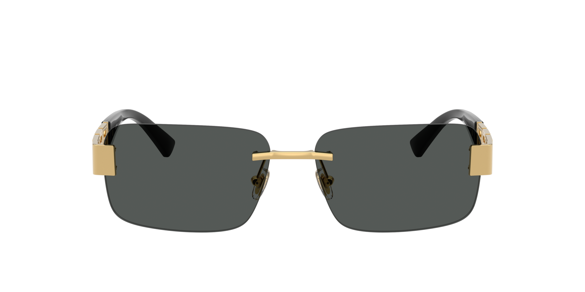 Versace VE2298 1001/80 Sunglasses Silver Rectangle Frame, Blue Lenses Versace VE2298 Dark Blue • EyeWearThese.com main image 3