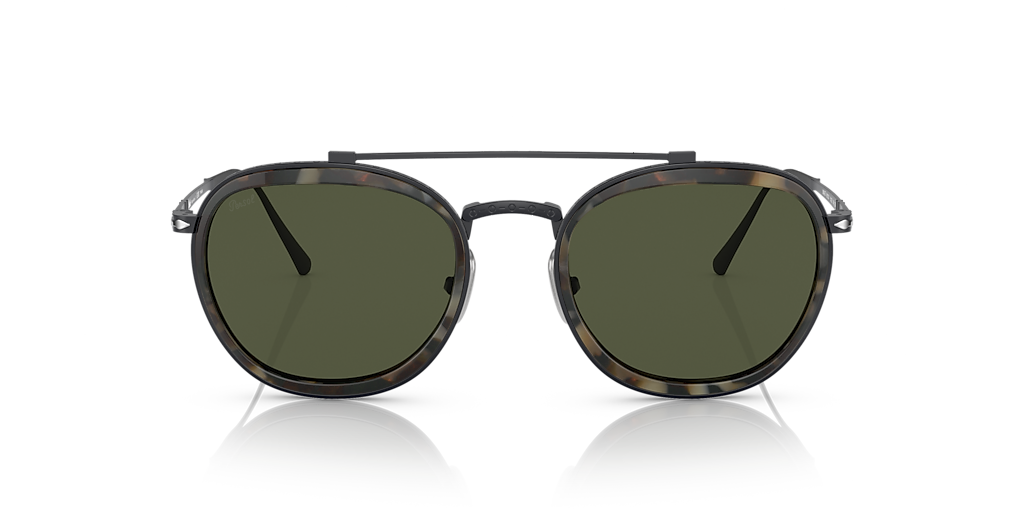 PERSOL PO5008ST Black - Unisex Luxury Sunglasses, Green Lens