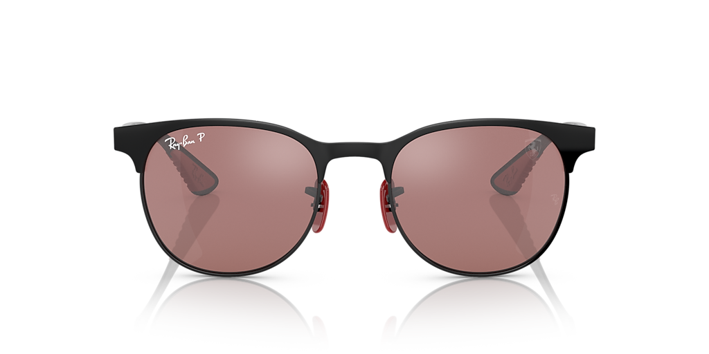 RAY-BAN RB8327M Scuderia Ferrari Collection Black - Unisex Sunglasses, Purple/Silver Lens