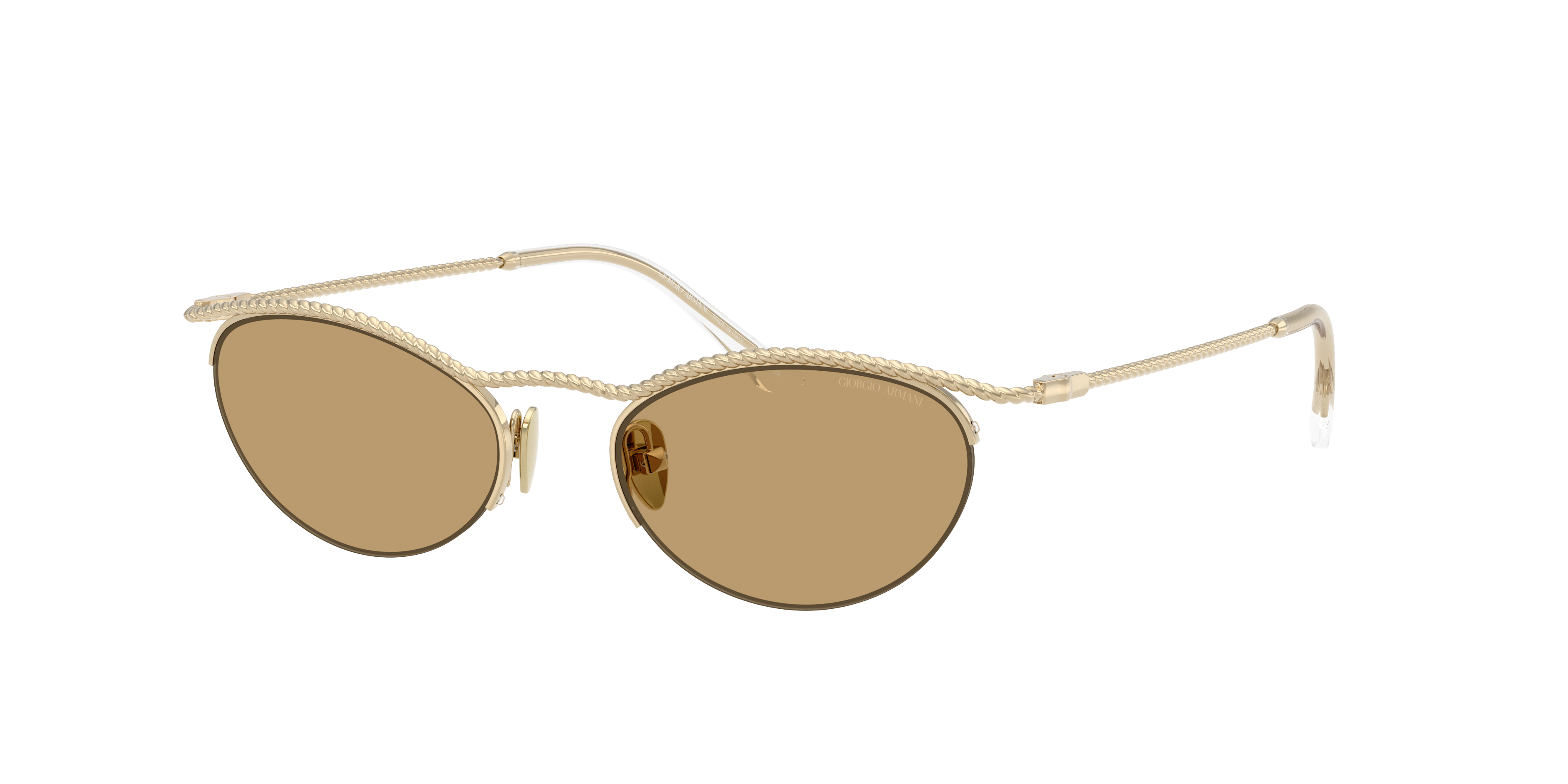 Giorgio Armani Rope-detailed Oval-frame Sunglasses In Gold