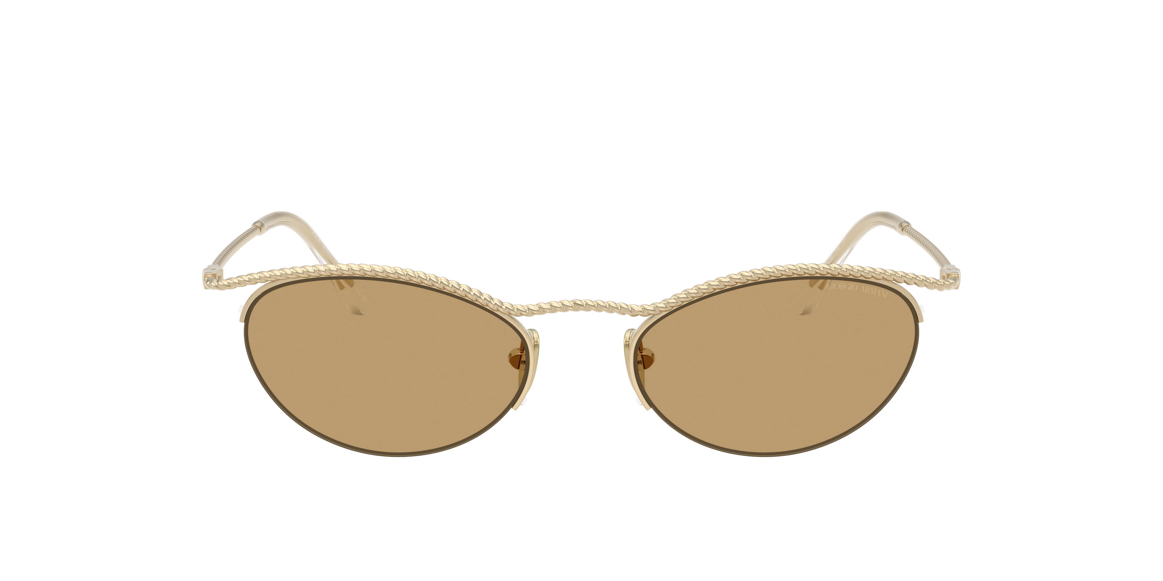 Giorgio Armani Rope-detailed Oval-frame Sunglasses In Gold