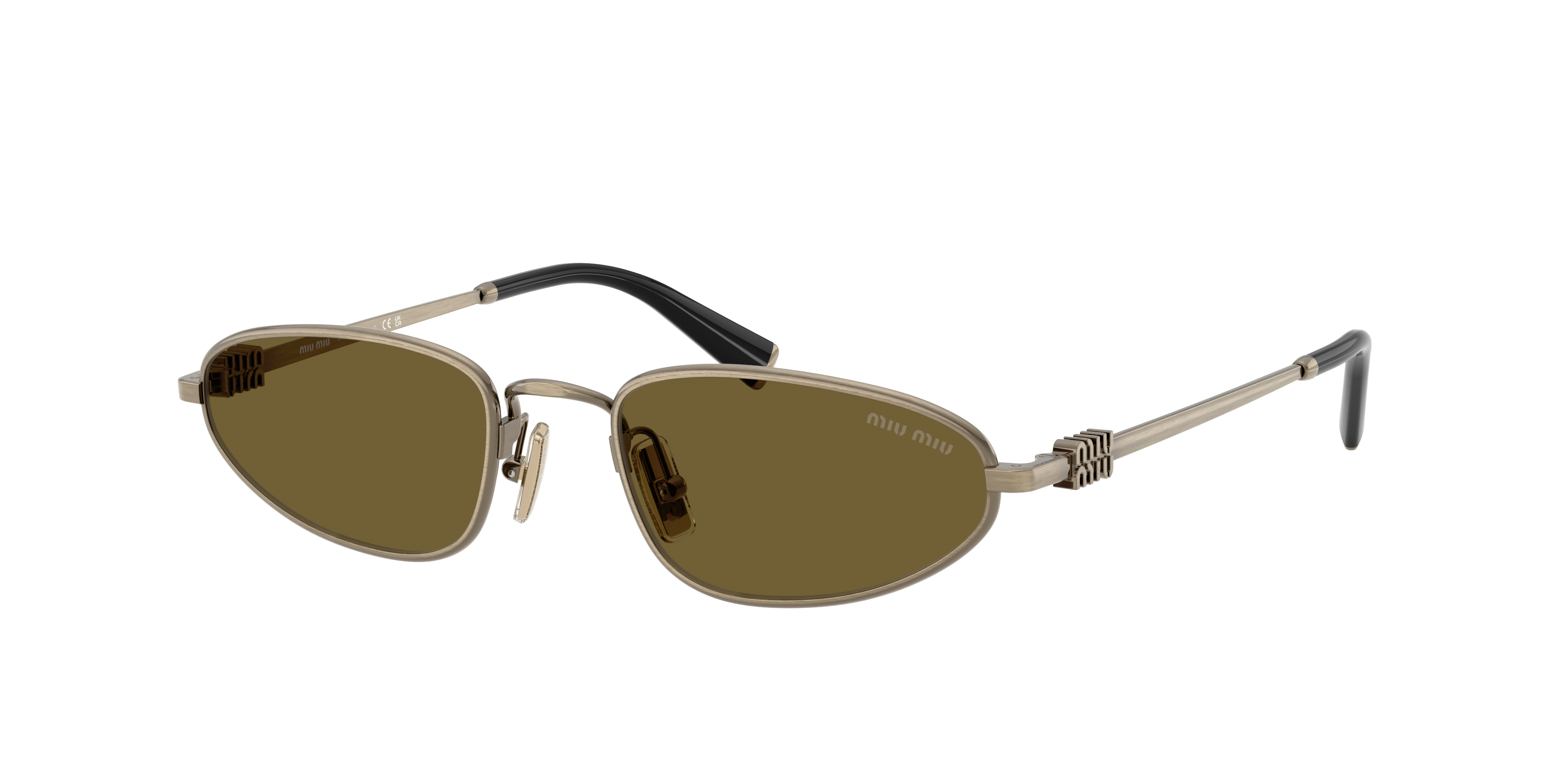 Miu Miu MU A52S M (52 - 19) with Brown lenses and Gold frame