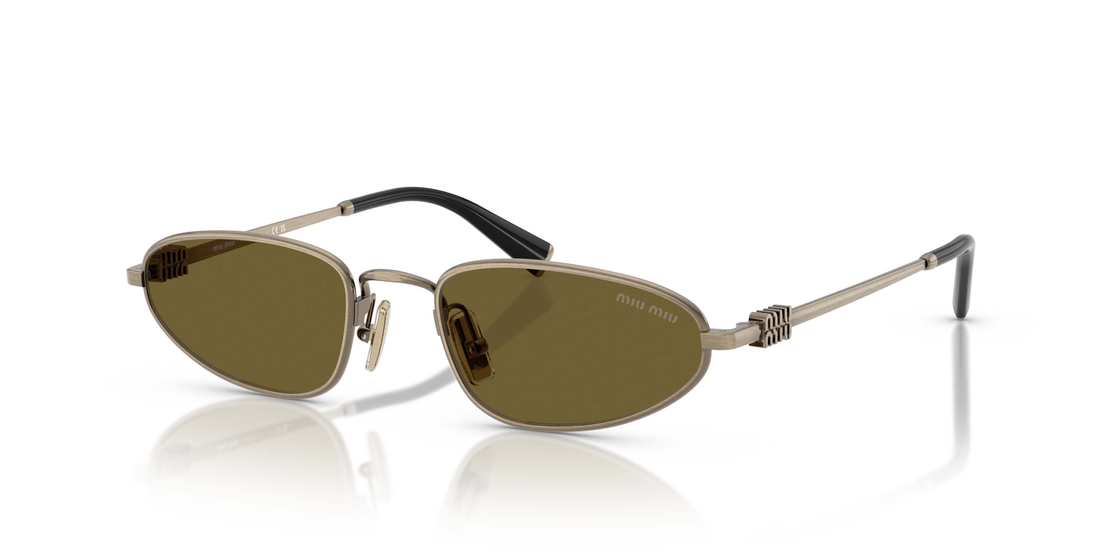 Miu Miu MU A52S M (52 - 19) with Brown lenses and Gold frame