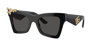 Dolce&Gabbana DG4434 51 Dark Grey & Striped Black Sunglasses 