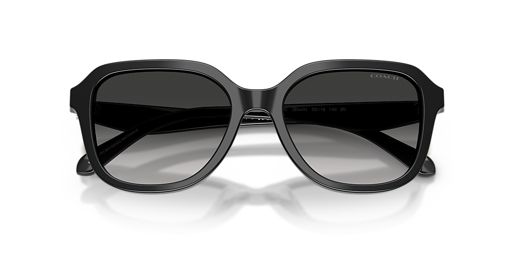 Coach Black Oversized Sunglasses Grey Gradient Lens Amazon.com: COACH HC8166 Sunglasses, Black/Grey Gradient, 58  main image 2