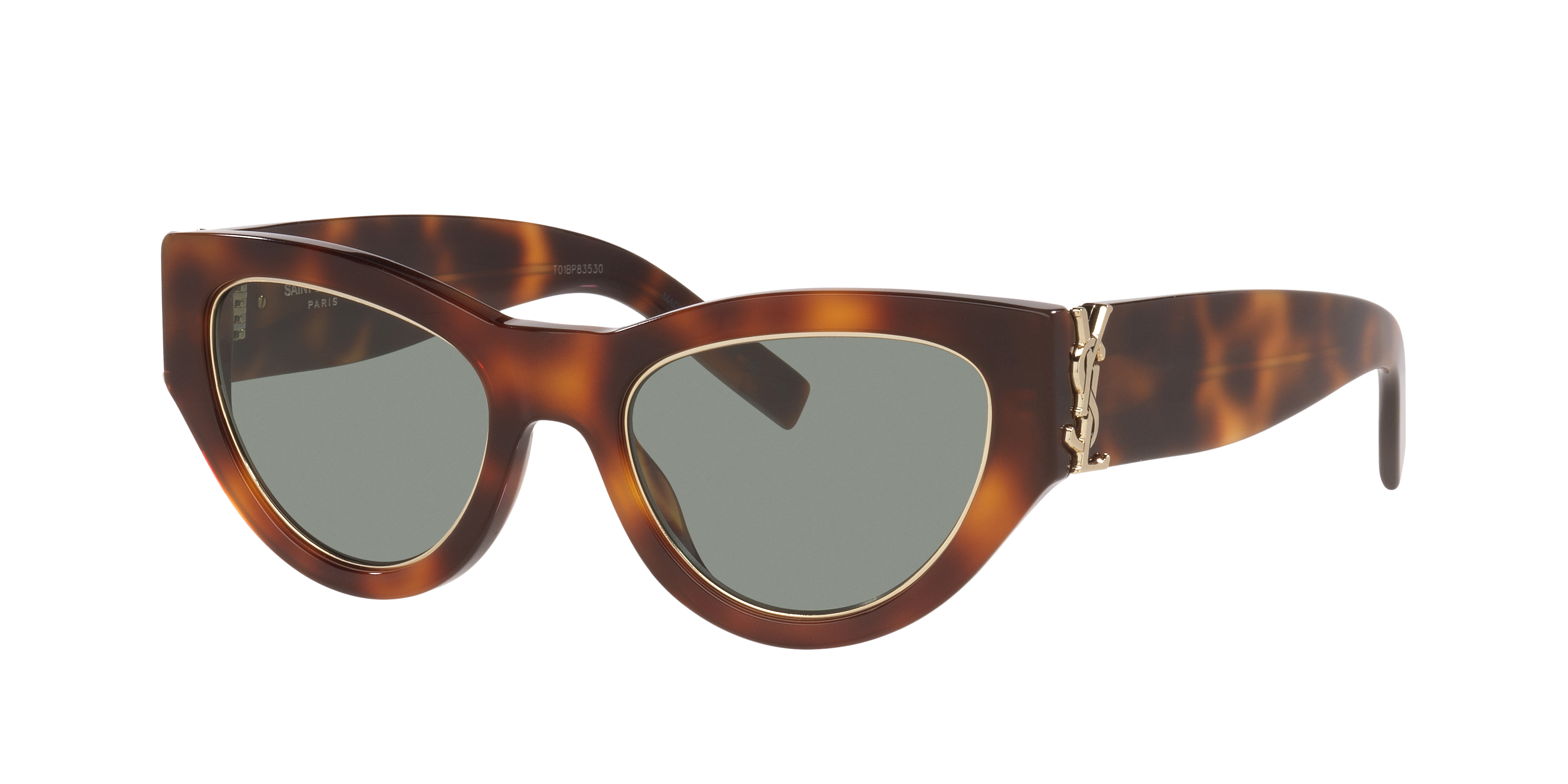 Saint Laurent Woman Sunglass SLM94Rim -  Frame color: Tortoise, Lens color: Green